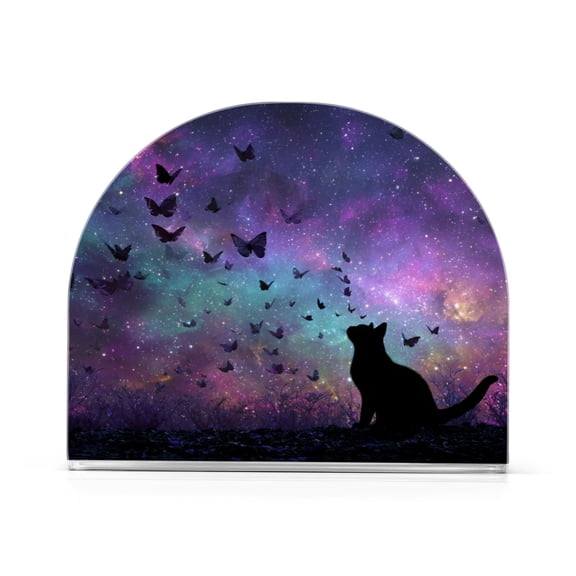 Napkin Holder For Table Kitchen Tissue Organization Full View Of A Black Cat