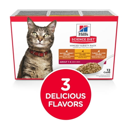(12 Pack) Hill's Science Diet Adult Tender Dinners Variety Pack Wet Cat Food, 5.5 oz. (Best Inexpensive Canned Cat Food)