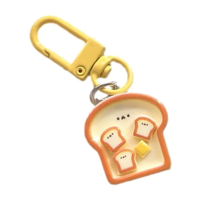 TQEHS Lindo colgante de plato de desayuno divertido llavero de simulación mochila para niña Girlf Q6J7