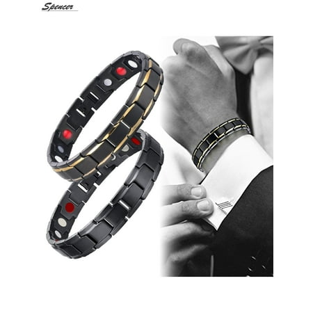 Spencer Fashion Titanium Magnetic Therapy Bracelet for Men Women Energy Health Care Bracelet Pain Relief for Arthritis and Carpal Tunnel (The Best Magnetic Bracelet)