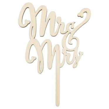 Mr&Mrs Wooden Cake Toppers Party Cake Decorating Wedding Favors