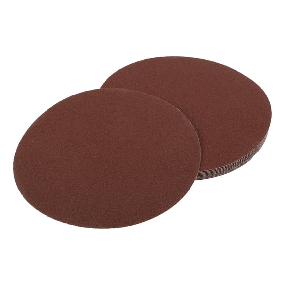 Unique Bargains 10 Pcs 6inch 80 Grit Universal Sanding Discs - Round Hook and Loop Sandpaper - White Paper Red