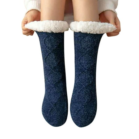 

Stockings For Womens Slipper Fuzzy Fluffy Cozy Cabin Warm Winter Soft Thick Comfy Fleece Non Slip Home Thermal Stockings For Women