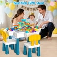 thumbnail image 4 of OCATO Kids Activity Table Toddlers Kids Table and Chair Set with 152Pcs Large Marble Run Building Blocks All in One Kid Play Water Tables Sand Tables, 4 of 9