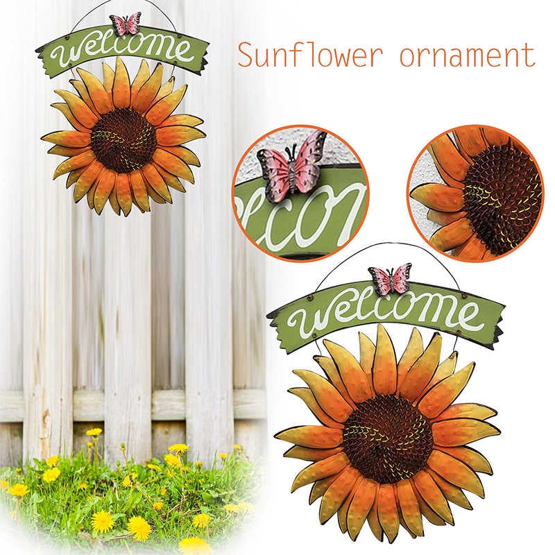 Handmade Wooden Sun Flower Wall Hanging  Plaque Ornament Home Garden Decor 