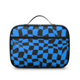 thumbnail image 2 of Blue and Black Wavy Checkered Pattern Insulated Lunch Bag Teens,Bento School Lunch Bag for Teens for Work,Picnic or Travel 10.6x7.7x4.3 Inches,12 Can Capacity, 2 of 6