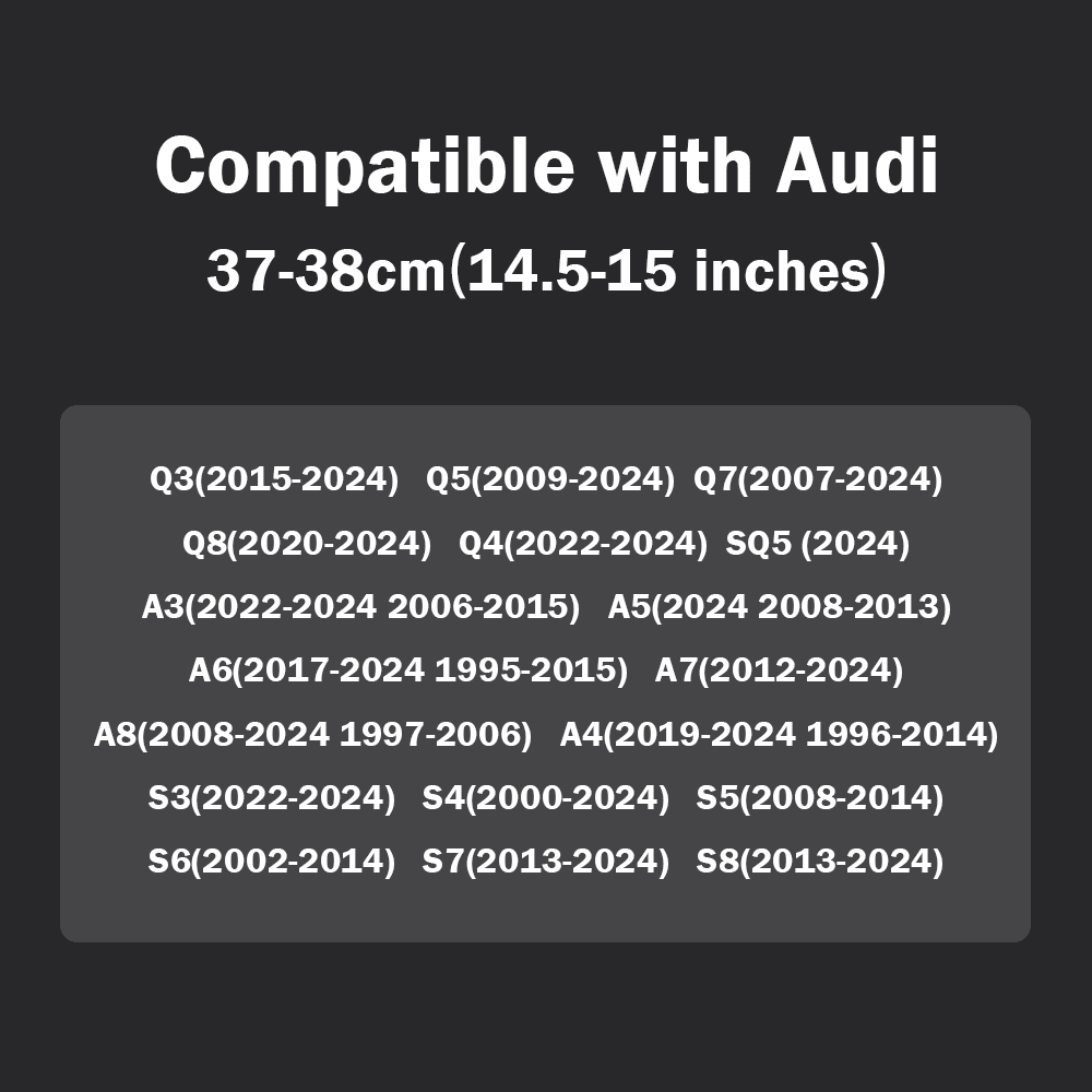 For Audi Nappa Leather Steering Wheel Cover, Clip on Breathable and Anti-Slip Design, Car Interior Fits 14.5-15 inches