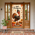 thumbnail image 2 of Cartoon Turkey Fall Leaves Thanksgiving Banner Autumn Theme Pilgrim Hat for Holiday Celebration Indoor Outdoor Decoration, 2 of 8