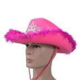 thumbnail image 6 of lanema Vintage Style Feather Tinsel Brim Hat Cowboy Western Style Cowboy Hat Windproof, 6 of 13