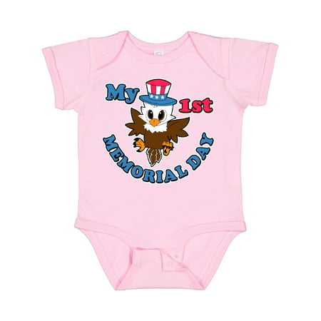 

Inktastic My 1st Memorial Day with Baby Eagle Wearing Patriotic Hat Boys or Girls Baby Bodysuit