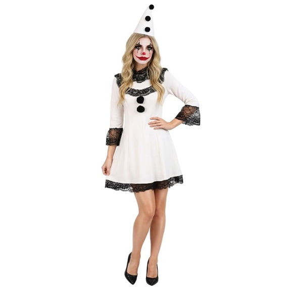 Women's Pierrot Clown Dress Costume | Clown Costumes