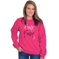 thumbnail image 5 of Pink Fight Breast Cancer Awareness Women Crewneck Sweatshirt Brisco Brands S, 5 of 6