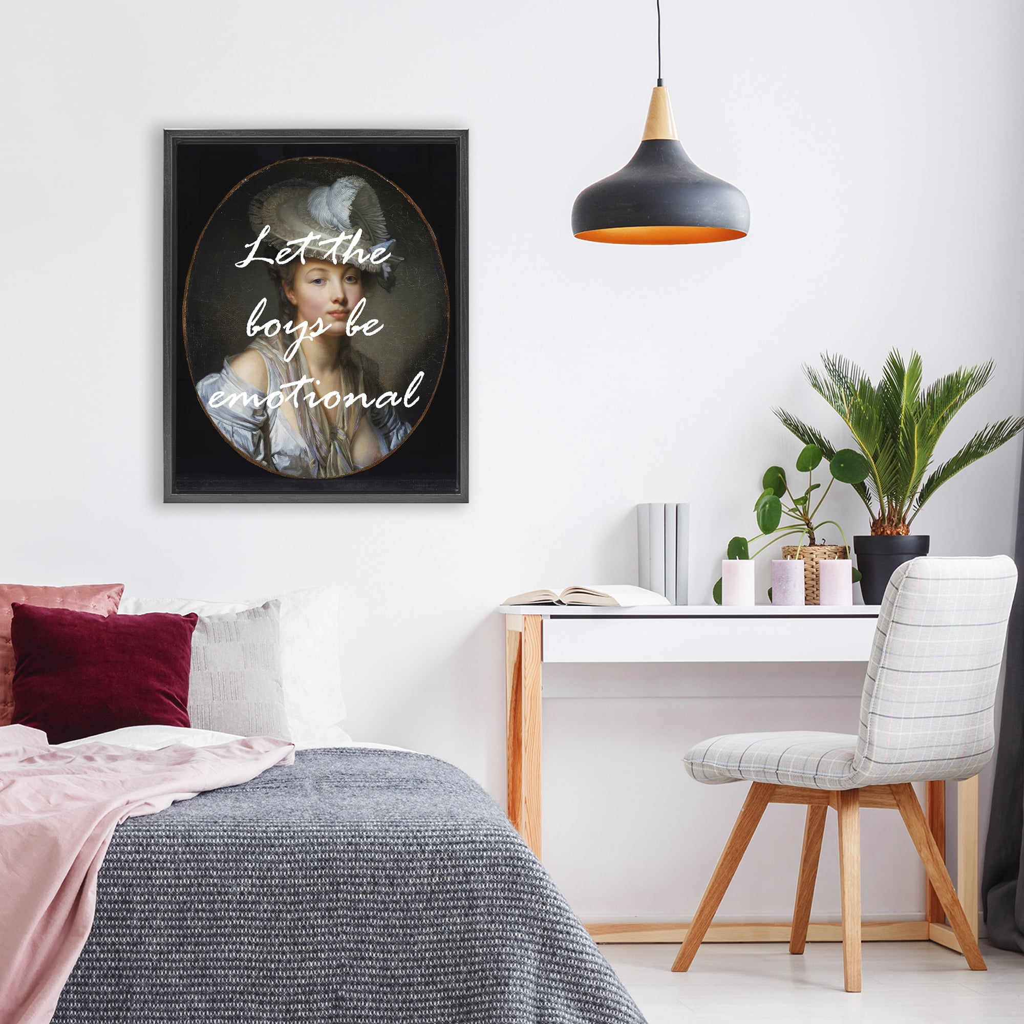 Stupell Industries Let The Boys Be Emotional Black Framed Floater Canvas Wall Art, design by Tina LeCour