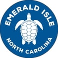 thumbnail image 1 of R and R Imports Emerald Isle North Carolina Ocean Nautical Turtle Trendy Souvenir 4 Inch Round Decal Sticker, 1 of 3