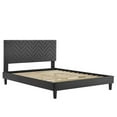 thumbnail image 4 of Modway Leah Chevron Tufted Performance Velvet King Platform Bed in Charcoal, 4 of 8