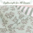 thumbnail image 3 of Cozy Line Home Fashions Cozy Line Vintage Cottage Garden Toile Mint Green Cotton Quilt Bedding Set, Queen, 3 of 5