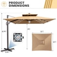 thumbnail image 4 of Crestlive Products 9x11ft Rectangular Patio Cantilever Umbrella with Solar Lights, Windproof Double Top, 360-degree rotating, Yellow, 4 of 7