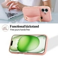 thumbnail image 4 of ELEHOLD Case for iPhone 16 Plus, Shockproof PU Leather Crossbody Wallet Case with Wrist Strap & Kickstand & Card Holder,Pink, 4 of 8