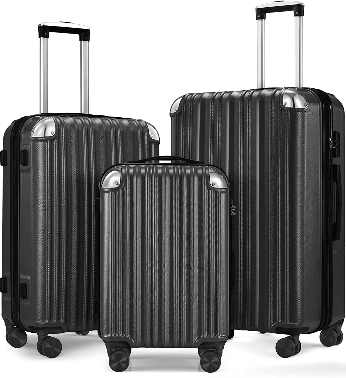 Expandable 3Pcs Hardside Luggage Set, Lightweight Suitcases with Wheels