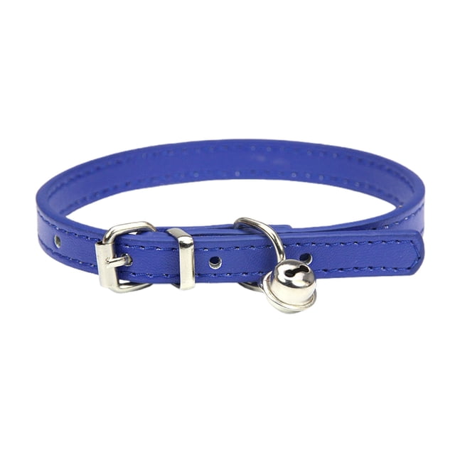 Minimalist Candy Color Pet Collar Adjustable Leather Neckband for Cats and Dogs with Secure Buckle Design