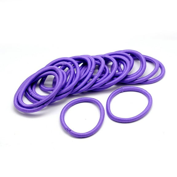10 pc Girl's Hair Accessories Nylon Thread Elastic Fiber Hair Ties Medium Purple 44mm
