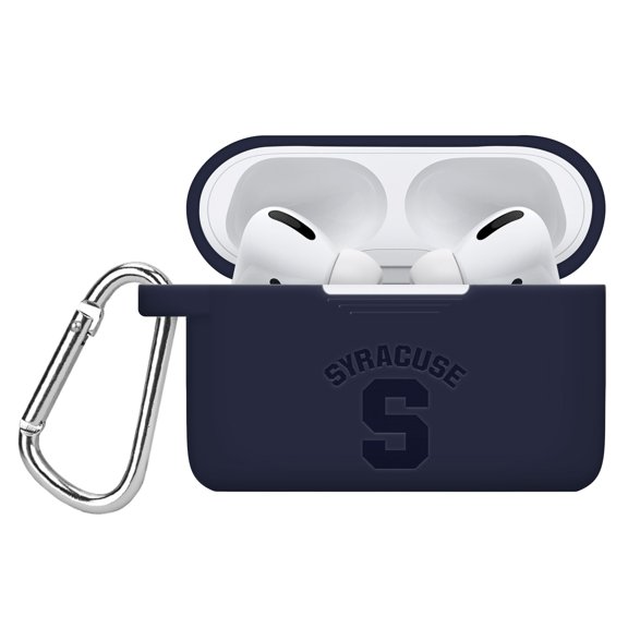 Syracuse Orange Engraved Silicone Case Cover Compatible with Apple AirPods Pro 1 & 2 (Navy) by Affinity Bands