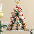 thumbnail image 4 of Dserfhy Christmas Acrylic Dog Hanging Decoration Holiday Party Winter Xmas Tree 2D Flat Acrylic Puppy Hanging Ornament Dog Lovers Gift, 4 of 8
