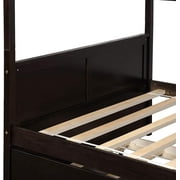 Harper & Bright Designs Pine Wood Bunk Bed Removable, Full-Over-Full, Espresso