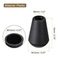 thumbnail image 2 of Unique Bargains 20Pack Plastic Cord Lock Bell End Stopper Cord End Lock Rope Fastener, Black, 2 of 5