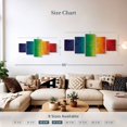 thumbnail image 4 of Elephant Stock Rainbow Colors Wall Art - Horizontal Multi Panel Canvas - Living Room Wall Decor - Advocacy Art Multi Panel - Blue And Red Decor - 55" x 24", 4 of 8
