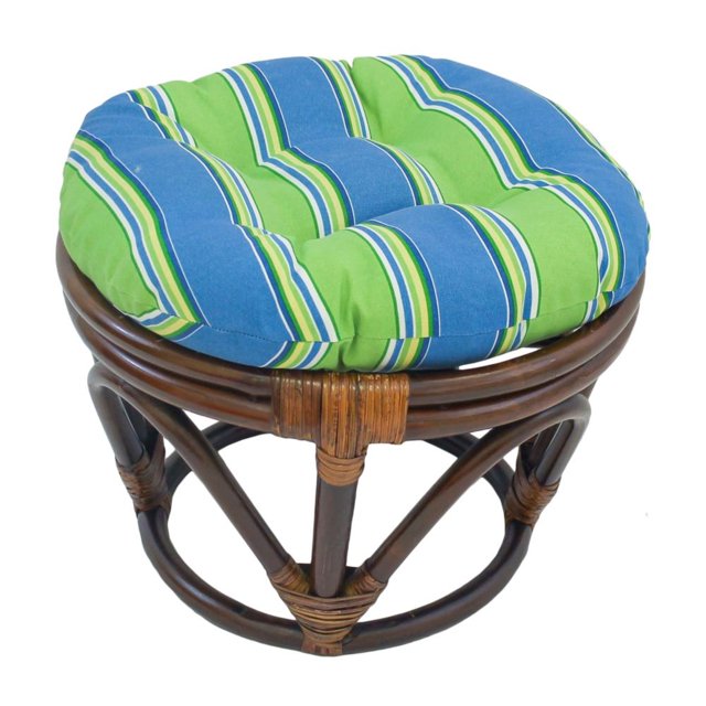 Coussin Repose-Pieds Capitonné Rond en Polyester Filé de 18 Po