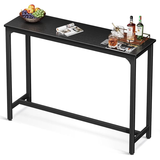 Barra de 55", barra de altura, barra de altura de mostrador, mesa rectangular de cocina y comedor con patas resistentes y tapa fácil de limpiar para,Blanco