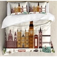 thumbnail image 3 of Ambesonne London Attractive Travel Scenery Famous City England Big Ben Telephone Booth Westminster Duvet Cover Set, 3 of 3