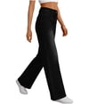 thumbnail image 5 of qucoqpe Jeans for Women Trendy High Waist Wide Leg Straight Denim Pants Casual Loose Fit Trousers with Pockets Black L, 5 of 7