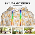 thumbnail image 4 of Salouo Corgi Dog Pattern Hoodie Sweatshirts for Women, Autumn Pullover Hoodie Workout Sweat Women's Long Sleeve Preppy Sweatshirts-Medium, 4 of 7