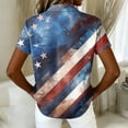 thumbnail image 4 of Iaqnaocc 250 Anniversary Usa Shirt for Women Button Down Collared Patriotic American Flag Stars Striped Freedom Short Sleeve Blouses 250 Anniversary Usa Summer Outfits Sky Blue S, 4 of 4