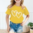 thumbnail image 2 of Sgkm Girls Graphic Shirts Heart Graphic Short Sleeve Tee Round Neck Mamas Girl Shirt Basic Clothes Yellow 8-9 Years, 2 of 5