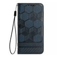 thumbnail image 3 of Allytech For Samsung Galaxy 22 Case,Luxury Leather Soccer Ball Pattern Magnetic Flip Purse Wallet Stand Cover with Detachable Wrist Strap. For Samsung Galaxy S22,Darkblue, 3 of 8
