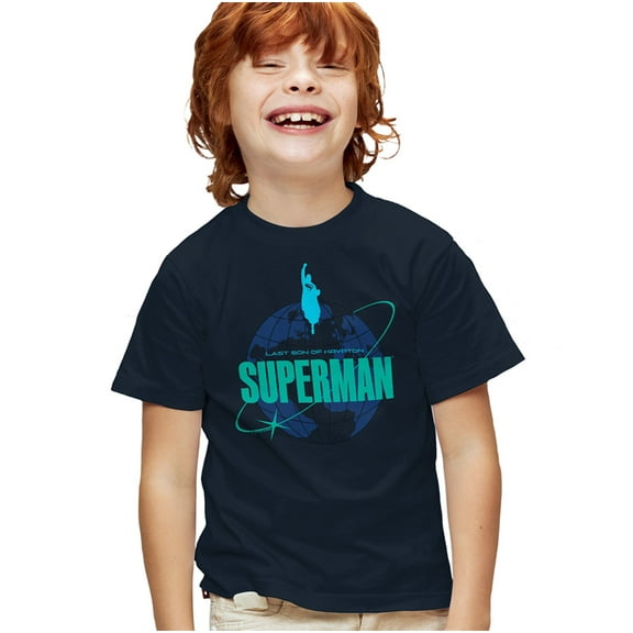 Superman 2025 Round the World Kids T Shirt for Youth Boys and Girls