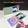 thumbnail image 6 of for Samsung Galaxy Z Flip 5 Case Magnetic Fluorescent Iridescent Transparent Phone Case for Women Men [Compatible with Magsafe]-Clear Laser, 6 of 12
