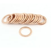 Unique Bargains 20pcs 13mmx18mmx1.5mm Copper Flat Washer Seal Gasket Fasteners for Automotive