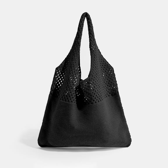 Retro Fashion Portable Knitted Yarn Storage Bag Large Capacity Leisure Shoulder Bag Shopping Bag Practical Tote Bag Handbag