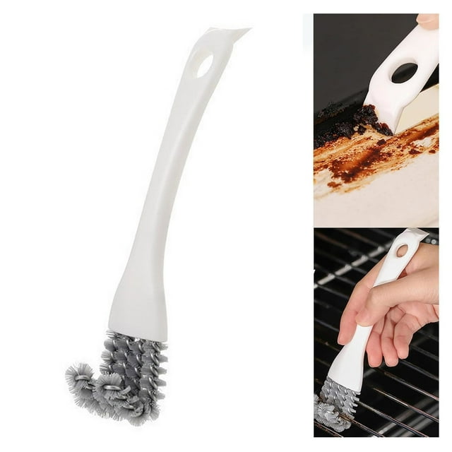 Outdoor BBQ Cleaning Brush with Scraper for Grills - Durable Stainless Steel Barbecue Cleaning Tool for Grates and Corners Versatile Kitchen and Grill Cleaning Accessory