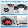 thumbnail image 4 of Bathtub Drain Kit, Freestanding Tub Drain Rough-in Kit with Brass Tailpiece and ABS Adapter, Compatible with Floor Mounted, Freestanding and Island Bathtubs, with a Free Silicone Anti-Odor Drain Mat, 4 of 8