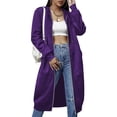 thumbnail image 1 of Vestido con capucha ELESOL para mujer, extragrande, largo, con cremallera, color morado S, 1 of 6