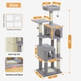 thumbnail image 2 of PRZL Large Cat Tree, Cat Tower for Large Cats, Cat Condo with Sisal-Covered Scratching Posts and Pads, 2 Padded Perch, Dual Condo and Basket for Indoor Cats-Beige with 2 Condos Ball Grey, 2 of 8