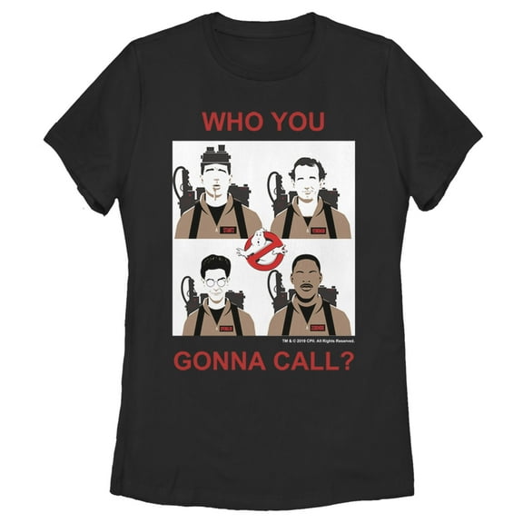 Women's Ghostbusters Who You Gonna Call Tiles Graphic Tee Black 2X Large