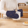 thumbnail image 7 of DouZhe Oven Mitts and Pot Holders Sets, Dark skulls and Bones Prints Non-Slip Heat Resistant Kitchen Oven Silicone Glove, 7 of 7