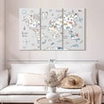thumbnail image 2 of Elephant Stock World Map Pastel Wall Art - Horizontal Multi Panel Canvas - Living Room Wall Decor - Map Multi Panel - Gray And Blue Decor By Farida Zaman - 50" x 32", 2 of 8