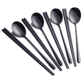 thumbnail image 1 of Chopsticks Spoon Set, 4 Color Reusable Metal Stainless Steel Korean Chopstix Spoon Set Christmas Gift, 1 of 5
